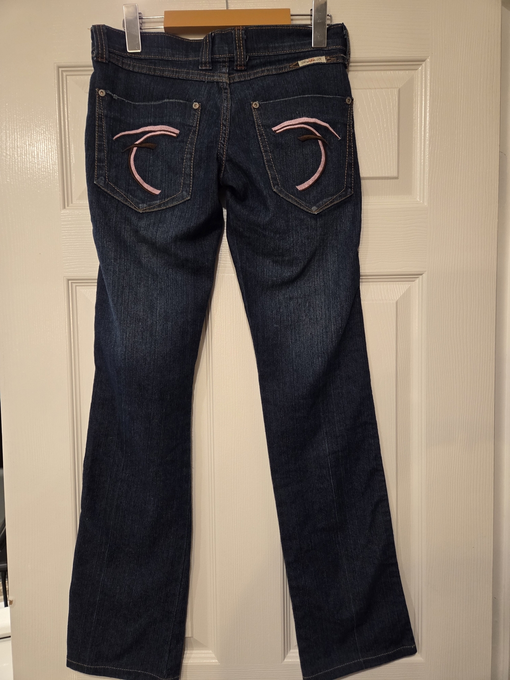 Frankie B Y2K Low Rise Bootcut Jeans Embroidered Pockets Size 4